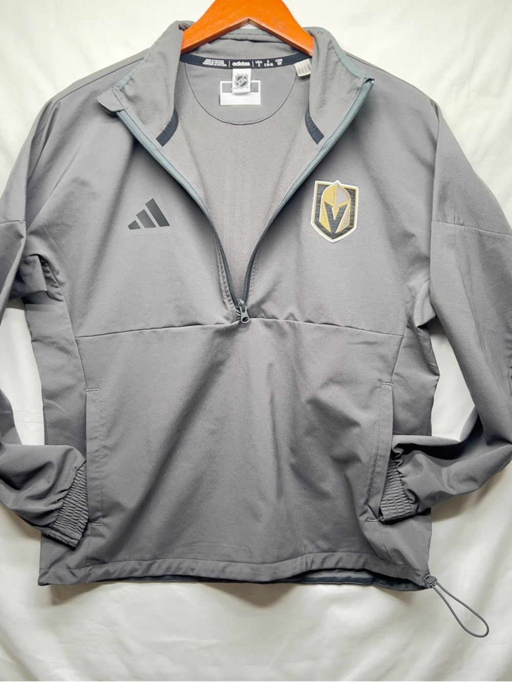 adidas Gray NHL Logo Crewneck Pullover‎